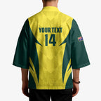 Australia Cricket Custom Kimono Go Aussie Dynamic Yellow - Aussie Hoodie