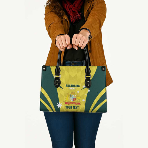 Australia Cricket Custom Leather Bag Go Aussie Dynamic Yellow - Aussie Hoodie