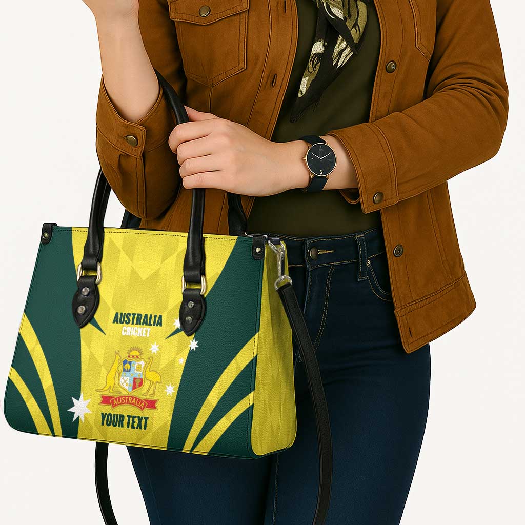 Australia Cricket Custom Leather Bag Go Aussie Dynamic Yellow - Aussie Hoodie