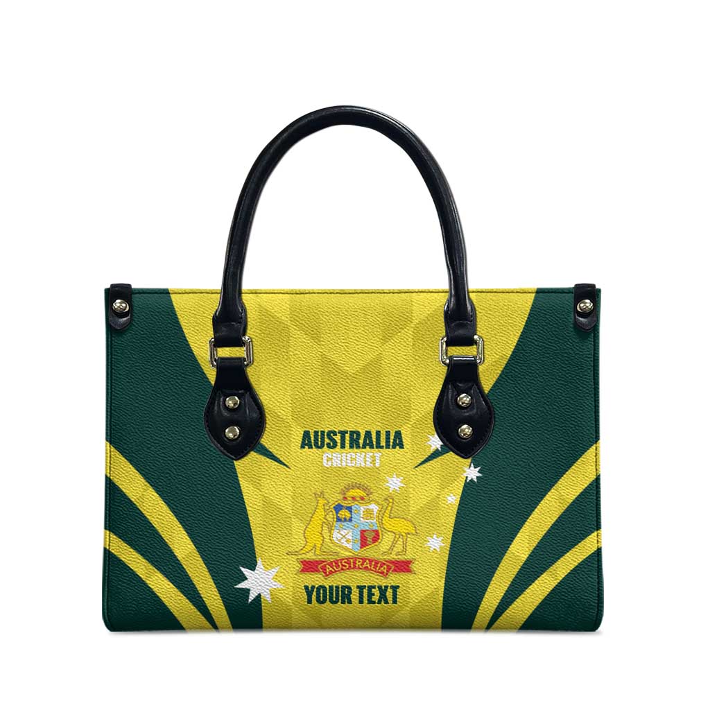 Australia Cricket Custom Leather Bag Go Aussie Dynamic Yellow - Aussie Hoodie