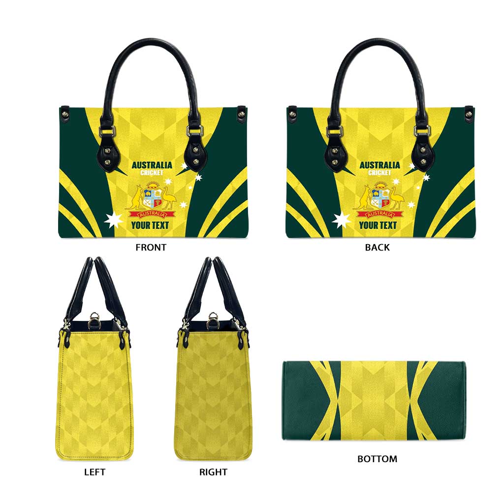 Australia Cricket Custom Leather Bag Go Aussie Dynamic Yellow - Aussie Hoodie