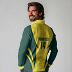 Australia Cricket Custom Long Sleeve Polo Shirt Go Aussie Dynamic Yellow - Aussie Hoodie