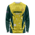Australia Cricket Custom Long Sleeve Shirt Go Aussie Dynamic Yellow - Aussie Hoodie