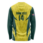 Australia Cricket Custom Long Sleeve Shirt Go Aussie Dynamic Yellow - Aussie Hoodie