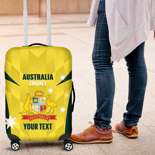 Australia Cricket Custom Luggage Cover Go Aussie Dynamic Yellow - Aussie Hoodie