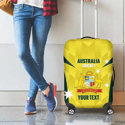 Australia Cricket Custom Luggage Cover Go Aussie Dynamic Yellow - Aussie Hoodie
