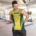 Australia Cricket Custom Men Tank Top Go Aussie Dynamic Yellow - Aussie Hoodie