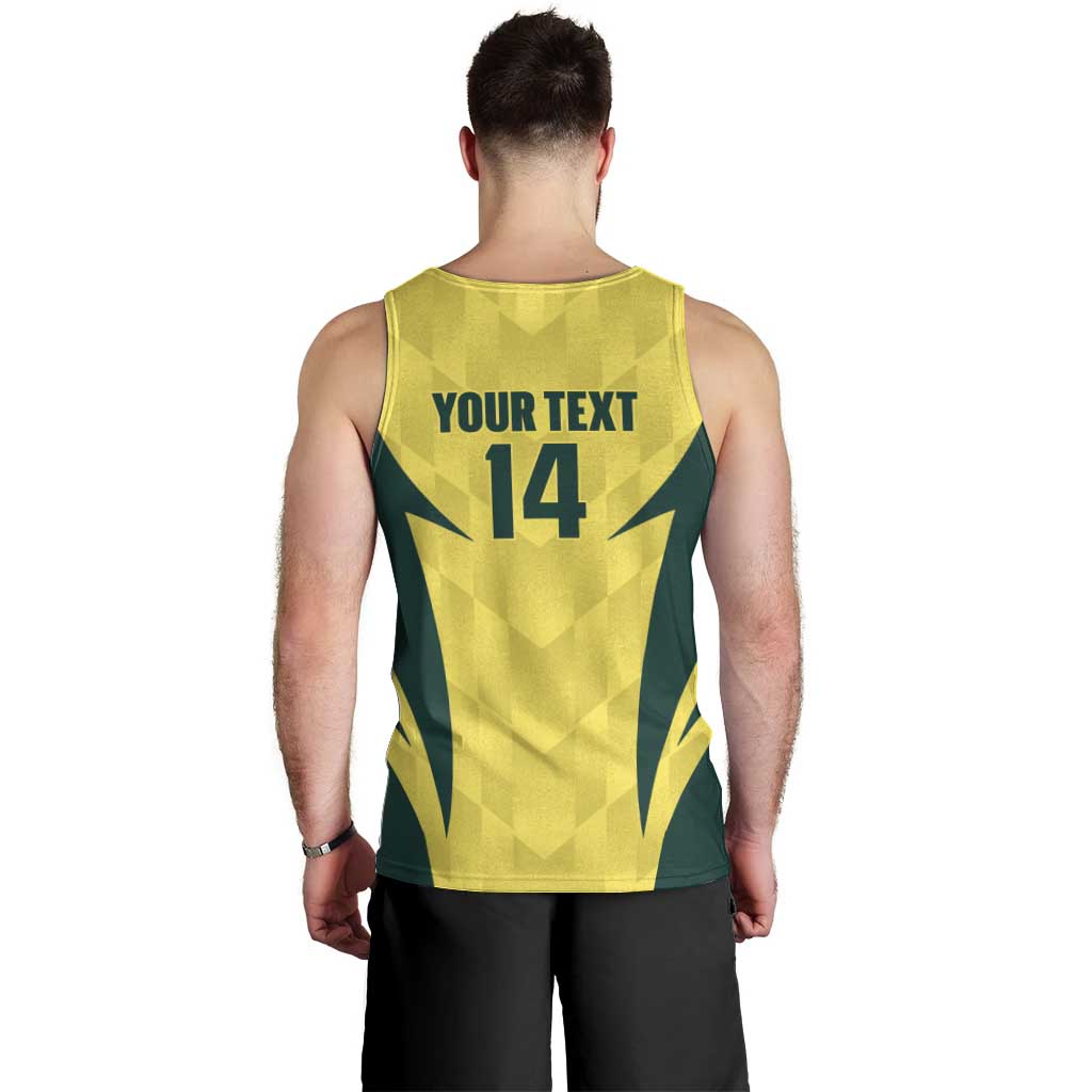 Australia Cricket Custom Men Tank Top Go Aussie Dynamic Yellow - Aussie Hoodie