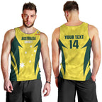 Australia Cricket Custom Men Tank Top Go Aussie Dynamic Yellow - Aussie Hoodie