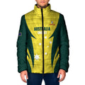 Australia Cricket Custom Padded Jacket Go Aussie Dynamic Yellow - Aussie Hoodie