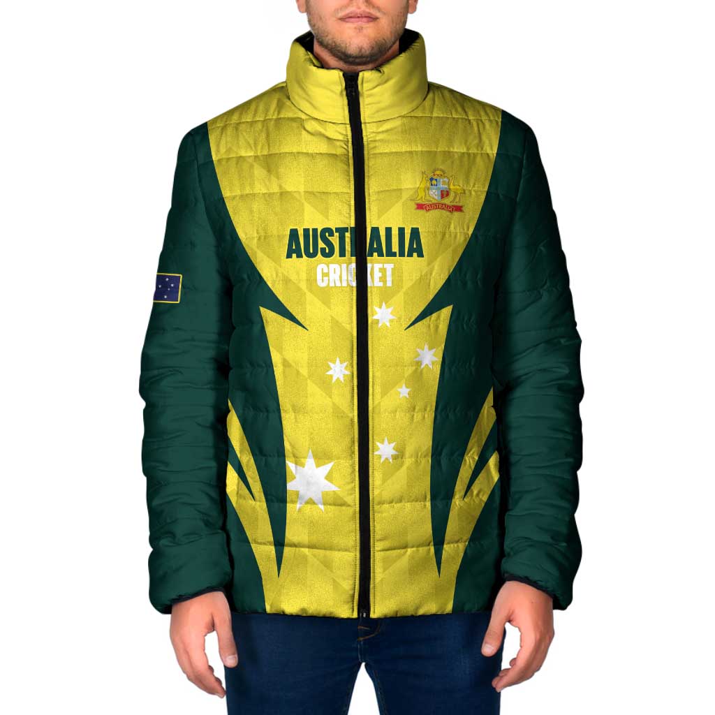 Australia Cricket Custom Padded Jacket Go Aussie Dynamic Yellow - Aussie Hoodie