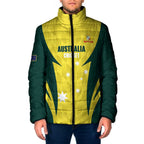 Australia Cricket Custom Padded Jacket Go Aussie Dynamic Yellow - Aussie Hoodie