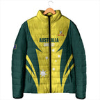 Australia Cricket Custom Padded Jacket Go Aussie Dynamic Yellow - Aussie Hoodie