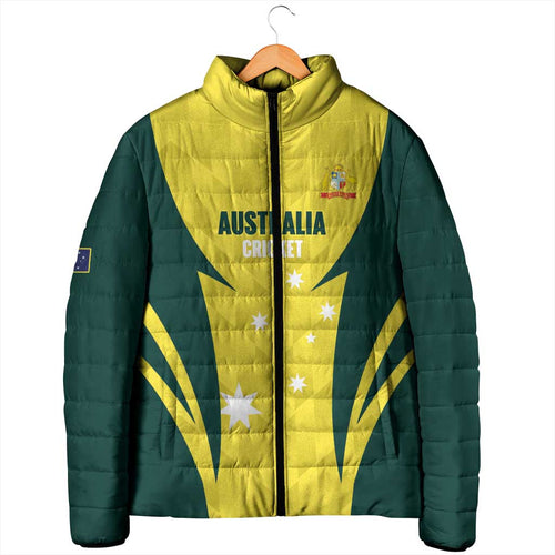 Australia Cricket Custom Padded Jacket Go Aussie Dynamic Yellow - Aussie Hoodie