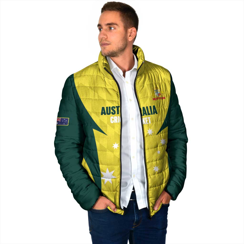 Australia Cricket Custom Padded Jacket Go Aussie Dynamic Yellow - Aussie Hoodie