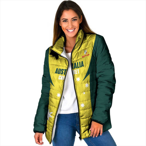 Australia Cricket Custom Padded Jacket Go Aussie Dynamic Yellow - Aussie Hoodie