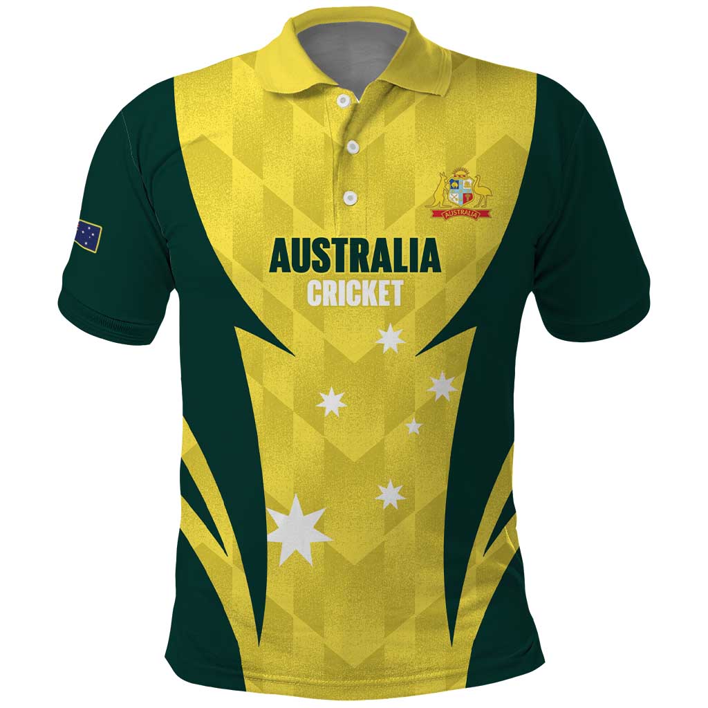 Australia Cricket Custom Polo Shirt Go Aussie Dynamic Yellow - Aussie Hoodie