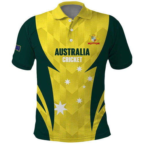 Australia Cricket Custom Polo Shirt Go Aussie Dynamic Yellow - Aussie Hoodie