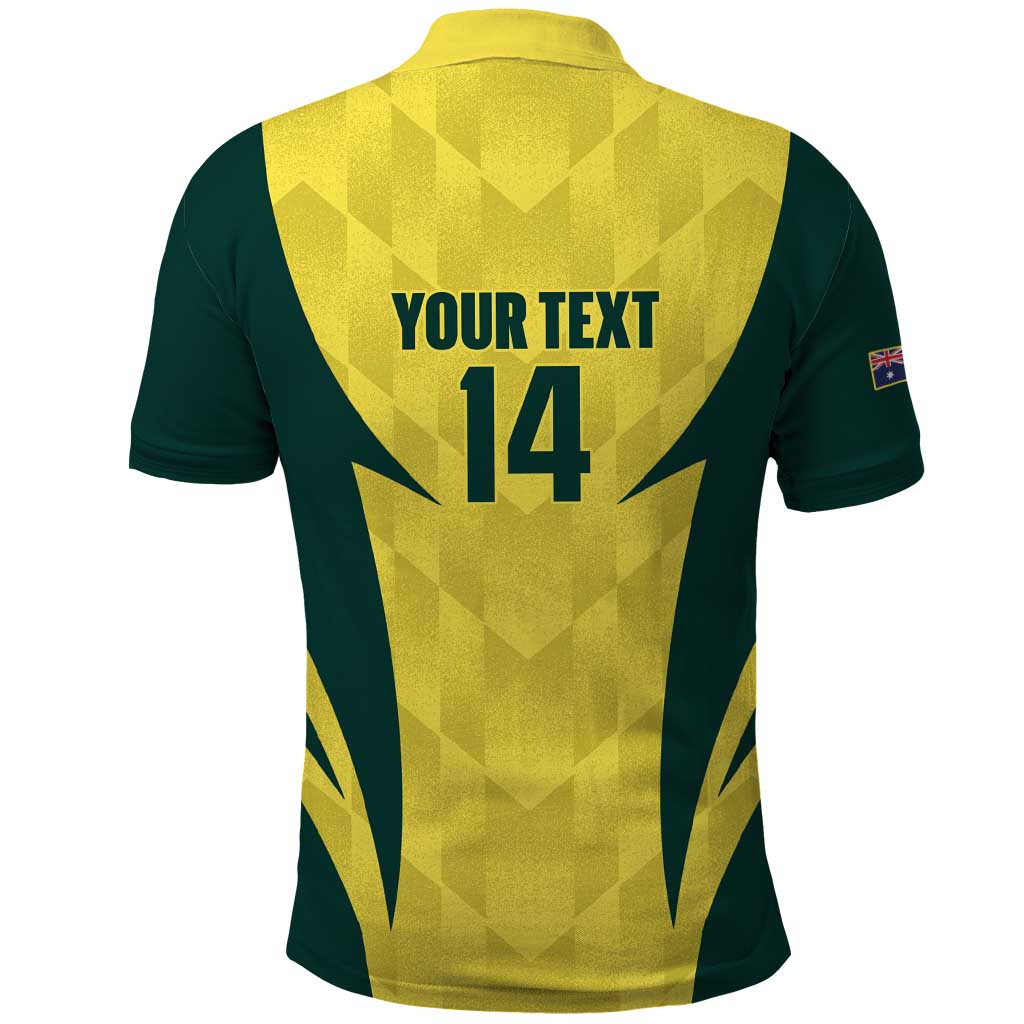 Australia Cricket Custom Polo Shirt Go Aussie Dynamic Yellow - Aussie Hoodie