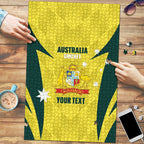 Australia Cricket Custom Puzzle Go Aussie Dynamic Yellow - Aussie Hoodie