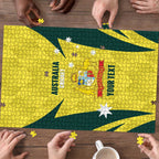 Australia Cricket Custom Puzzle Go Aussie Dynamic Yellow - Aussie Hoodie