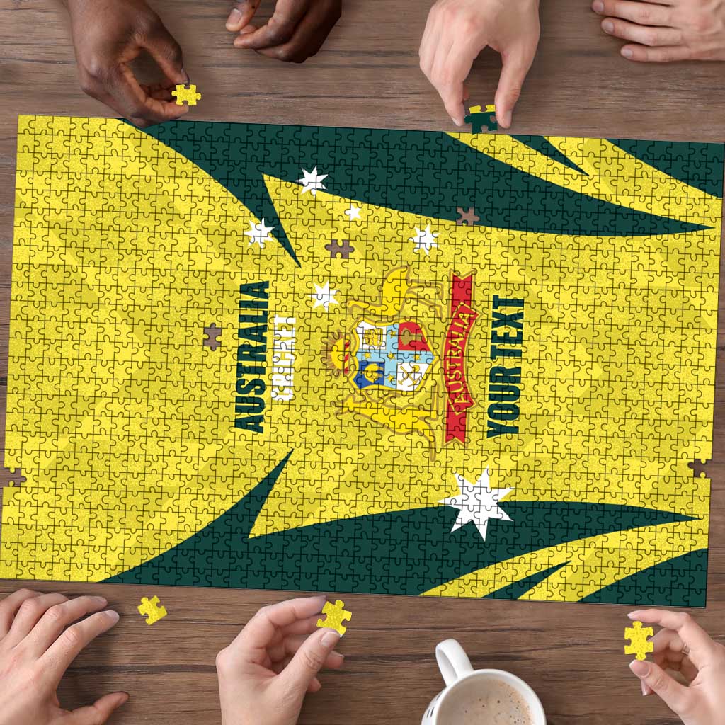 Australia Cricket Custom Puzzle Go Aussie Dynamic Yellow - Aussie Hoodie