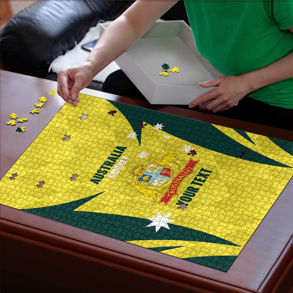 Australia Cricket Custom Puzzle Go Aussie Dynamic Yellow - Aussie Hoodie