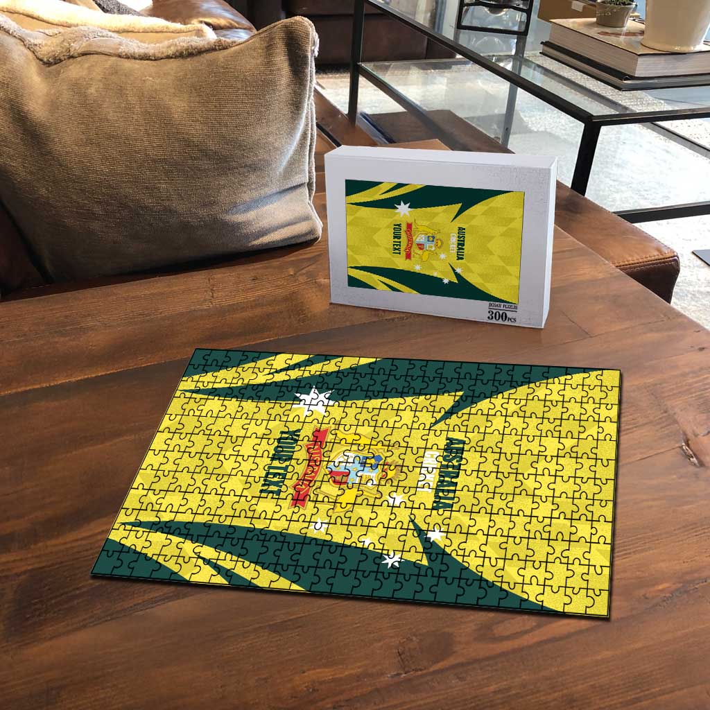 Australia Cricket Custom Puzzle Go Aussie Dynamic Yellow - Aussie Hoodie