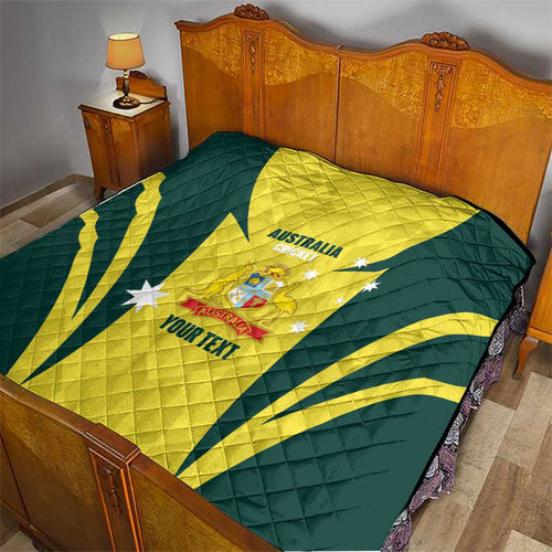 Australia Cricket Custom Quilt Go Aussie Dynamic Yellow - Aussie Hoodie