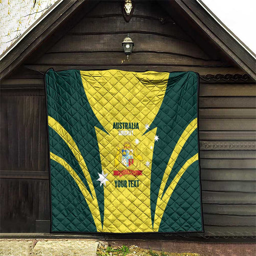 Australia Cricket Custom Quilt Go Aussie Dynamic Yellow - Aussie Hoodie