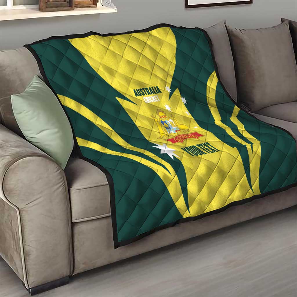 Australia Cricket Custom Quilt Go Aussie Dynamic Yellow - Aussie Hoodie