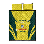 Australia Cricket Custom Quilt Bed Set Go Aussie Dynamic Yellow - Aussie Hoodie