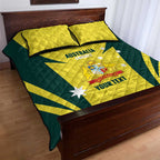 Australia Cricket Custom Quilt Bed Set Go Aussie Dynamic Yellow - Aussie Hoodie