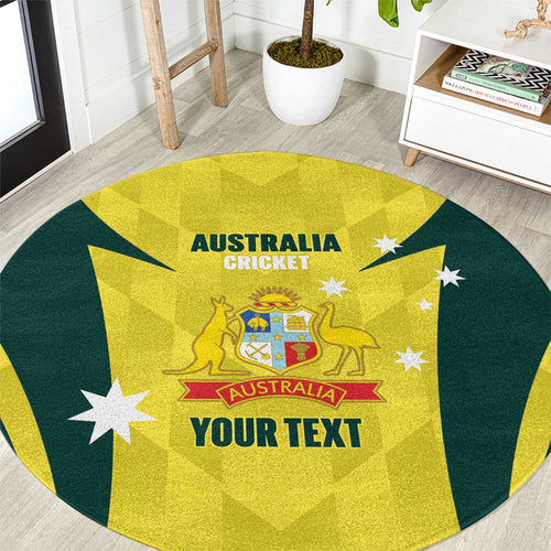 Australia Cricket Custom Round Carpet Go Aussie Dynamic Yellow - Aussie Hoodie