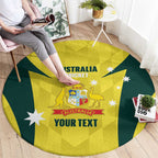 Australia Cricket Custom Round Carpet Go Aussie Dynamic Yellow - Aussie Hoodie