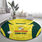 Australia Cricket Custom Round Carpet Go Aussie Dynamic Yellow - Aussie Hoodie