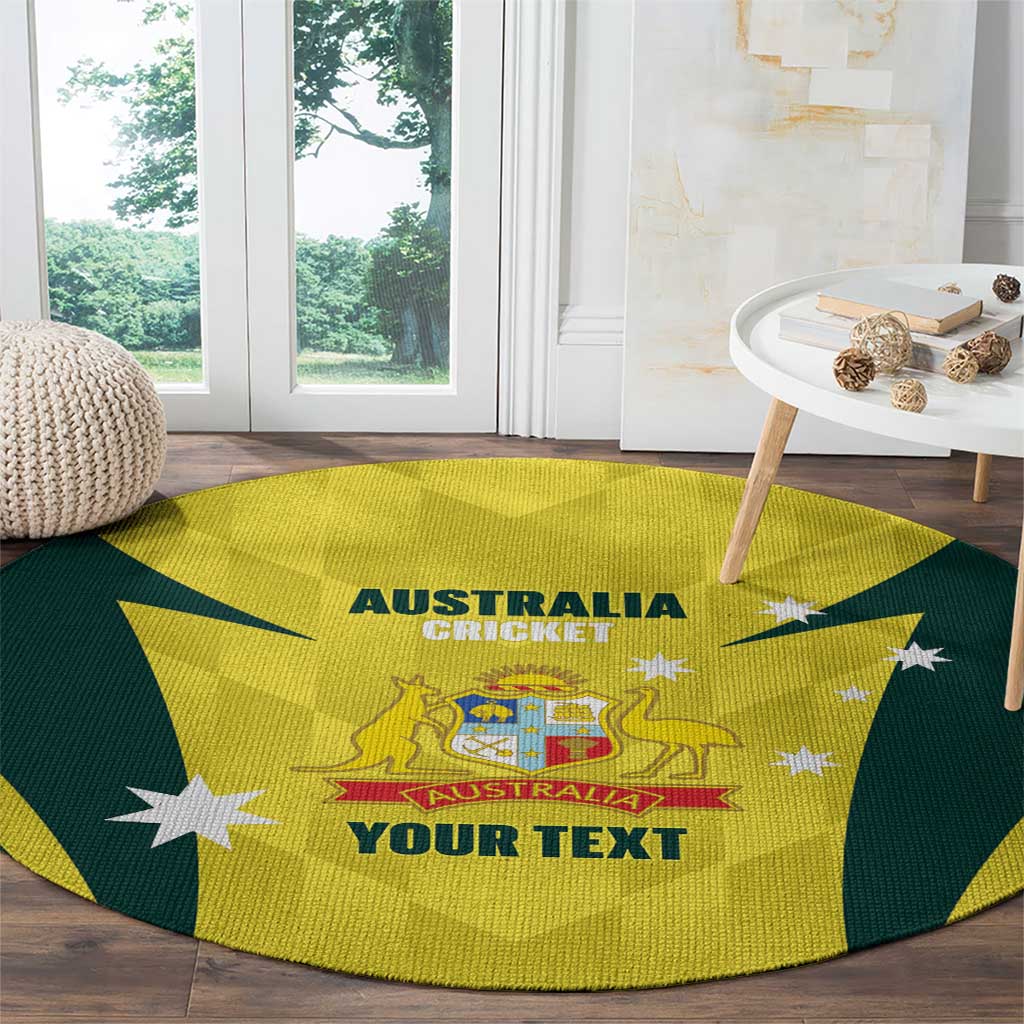 Australia Cricket Custom Round Carpet Go Aussie Dynamic Yellow - Aussie Hoodie