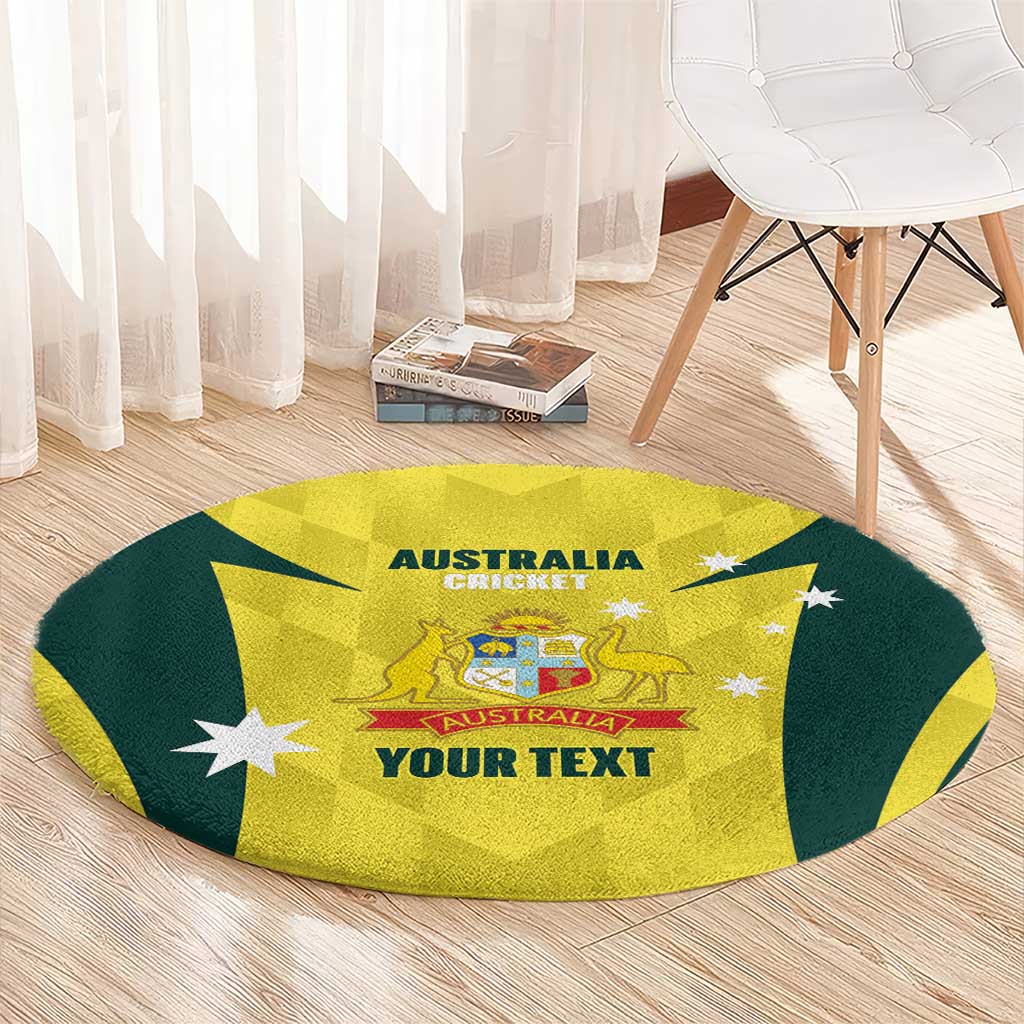Australia Cricket Custom Round Carpet Go Aussie Dynamic Yellow - Aussie Hoodie