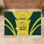 Australia Cricket Custom Rubber Doormat Go Aussie Dynamic Yellow - Aussie Hoodie