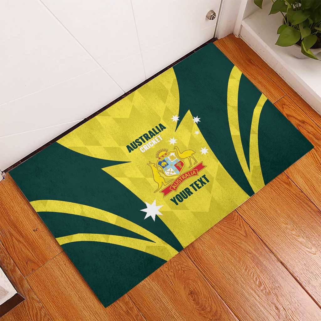 Australia Cricket Custom Rubber Doormat Go Aussie Dynamic Yellow - Aussie Hoodie