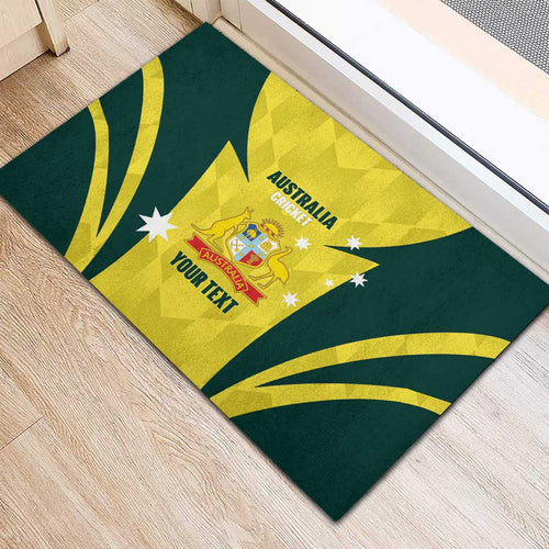 Australia Cricket Custom Rubber Doormat Go Aussie Dynamic Yellow - Aussie Hoodie