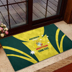 Australia Cricket Custom Rubber Doormat Go Aussie Dynamic Yellow - Aussie Hoodie