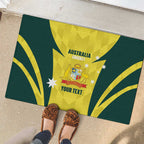 Australia Cricket Custom Rubber Doormat Go Aussie Dynamic Yellow - Aussie Hoodie