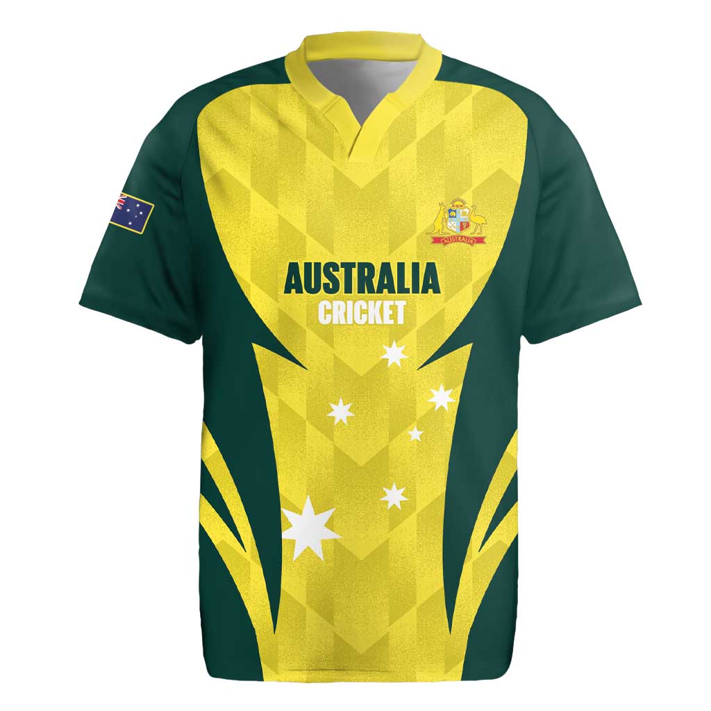 Australia Cricket Custom Rugby Jersey Go Aussie Dynamic Yellow - Aussie Hoodie