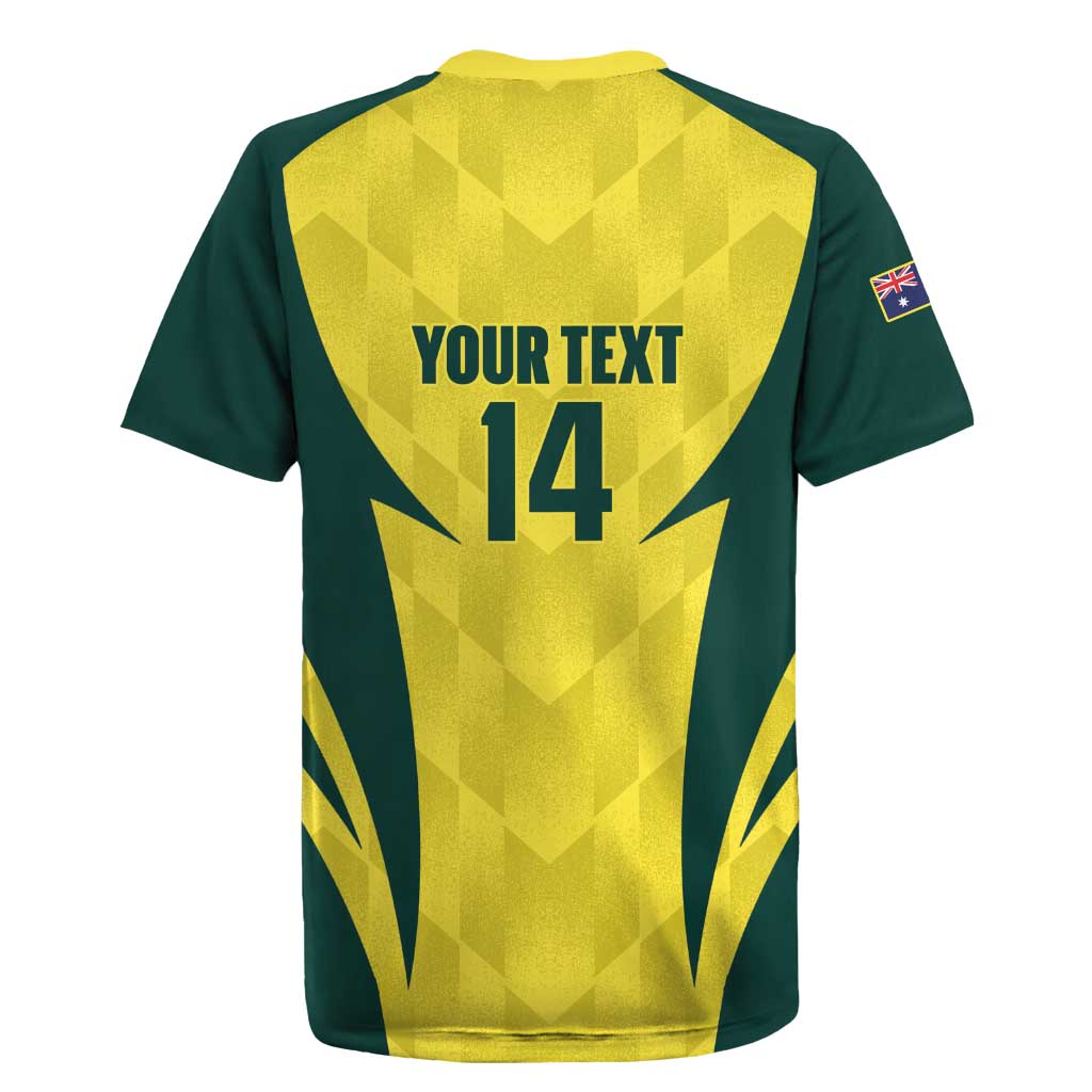 Australia Cricket Custom Rugby Jersey Go Aussie Dynamic Yellow - Aussie Hoodie