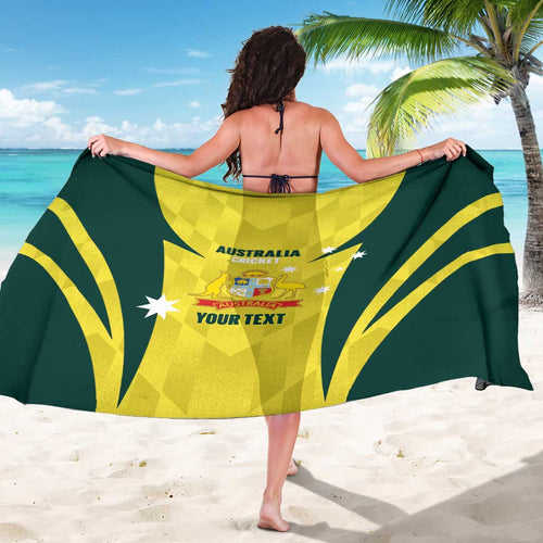 Australia Cricket Custom Sarong Go Aussie Dynamic Yellow - Aussie Hoodie