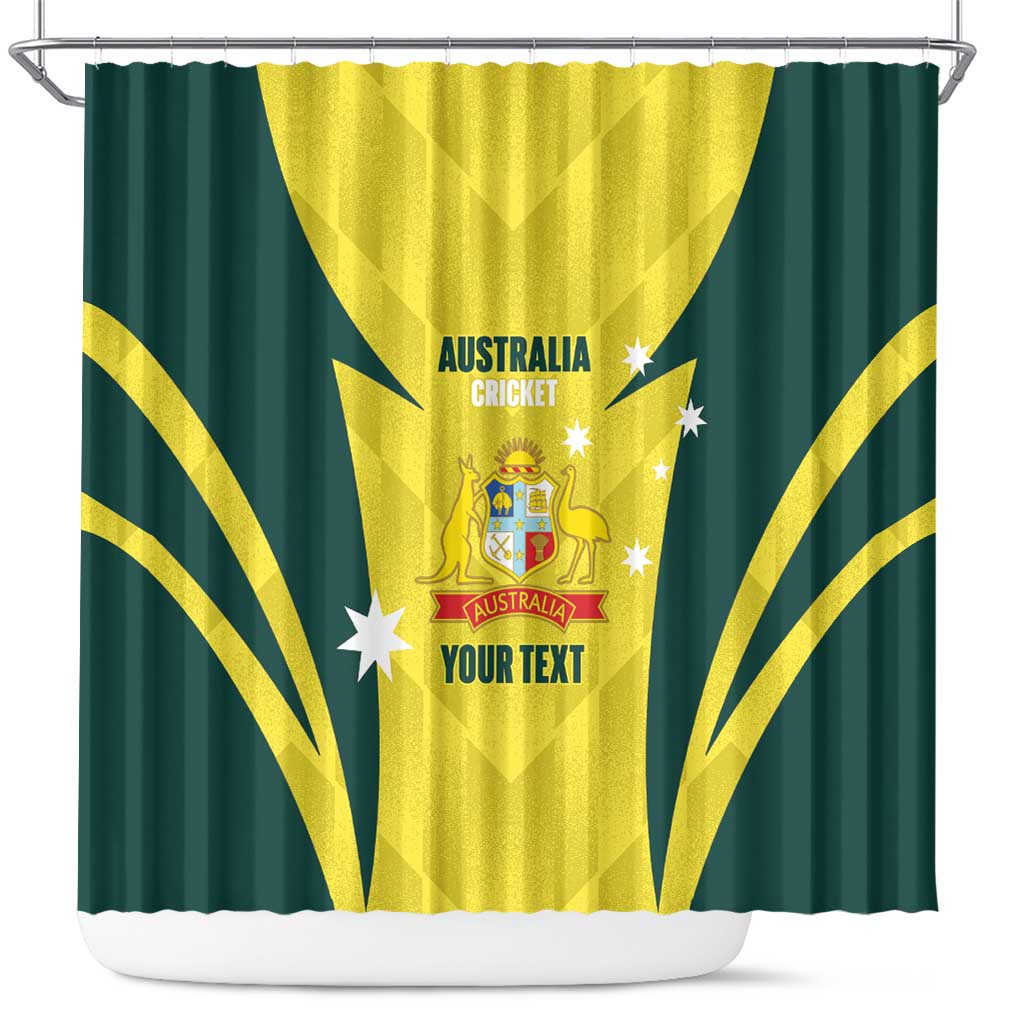 Australia Cricket Custom Shower Curtain Go Aussie Dynamic Yellow - Aussie Hoodie