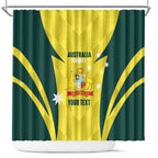 Australia Cricket Custom Shower Curtain Go Aussie Dynamic Yellow - Aussie Hoodie