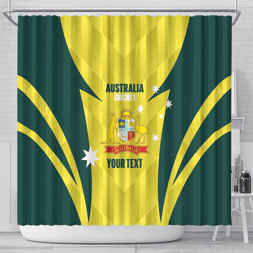 Australia Cricket Custom Shower Curtain Go Aussie Dynamic Yellow - Aussie Hoodie
