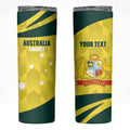 Australia Cricket Custom Skinny Tumbler Go Aussie Dynamic Yellow - Aussie Hoodie